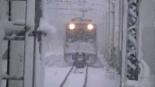 [FHD]小田急3000形(3268F) 各停新宿行き 和泉多摩川 in Snow '13.1.14