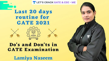 Last 20 days routine for GATE 2021 | Do