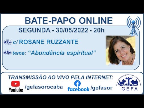 Assista: Palestra online - c/ ROSANE RUZZANTE (30/05/2022)