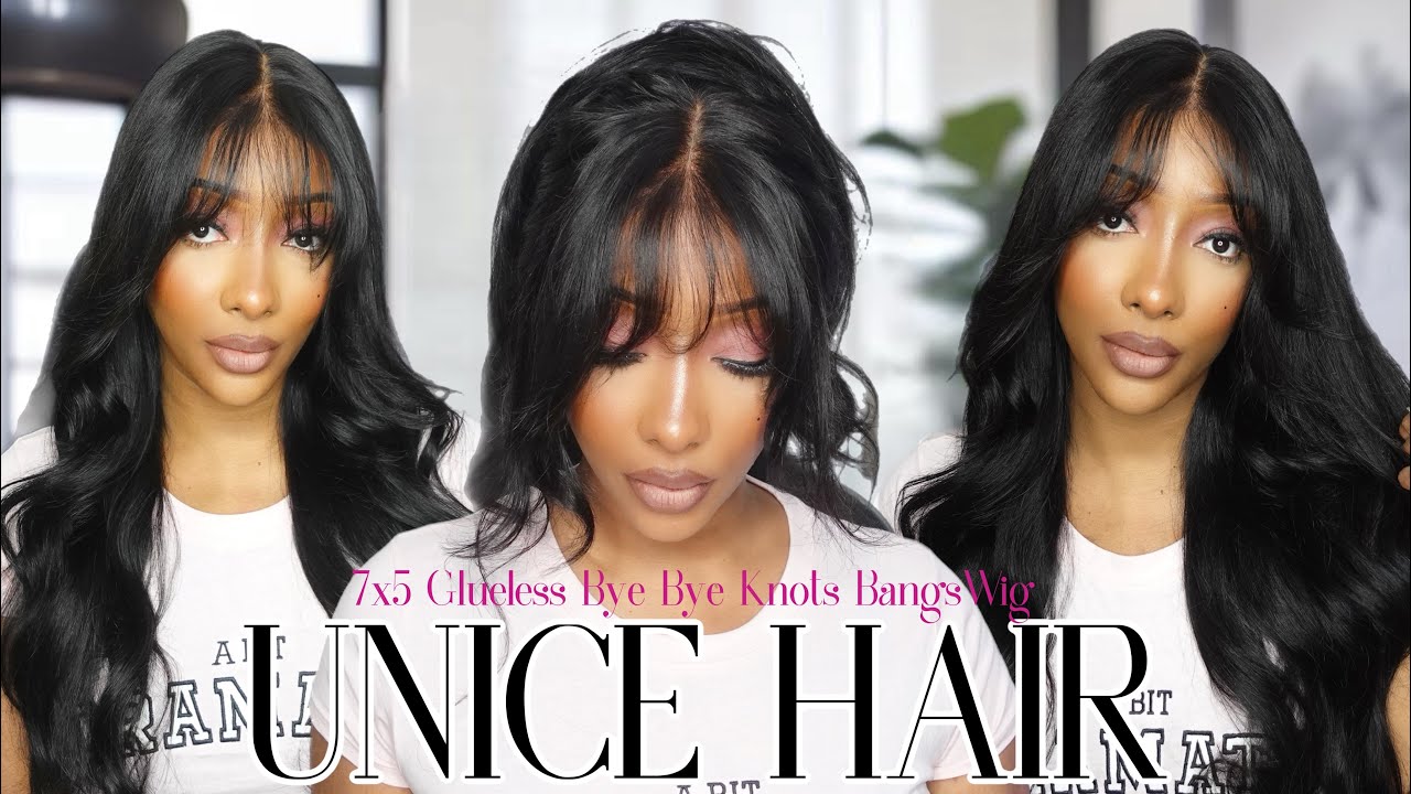 🔥Most Natural Bangs Wig That’s Actually Beginner Friendly! 7x5 Glueless | Bye Bye Knots | Unice Hair