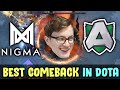 Miracle just carried BEST COMEBACK in Dota history — NIGMA vs ALLIANCE