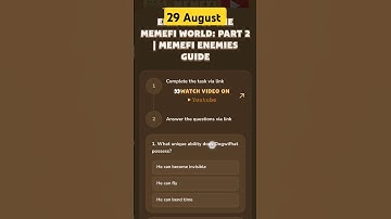 Enemies of the Memefi world Part 2  | 29 August 2024 #memefi #crypto #yt_shorts