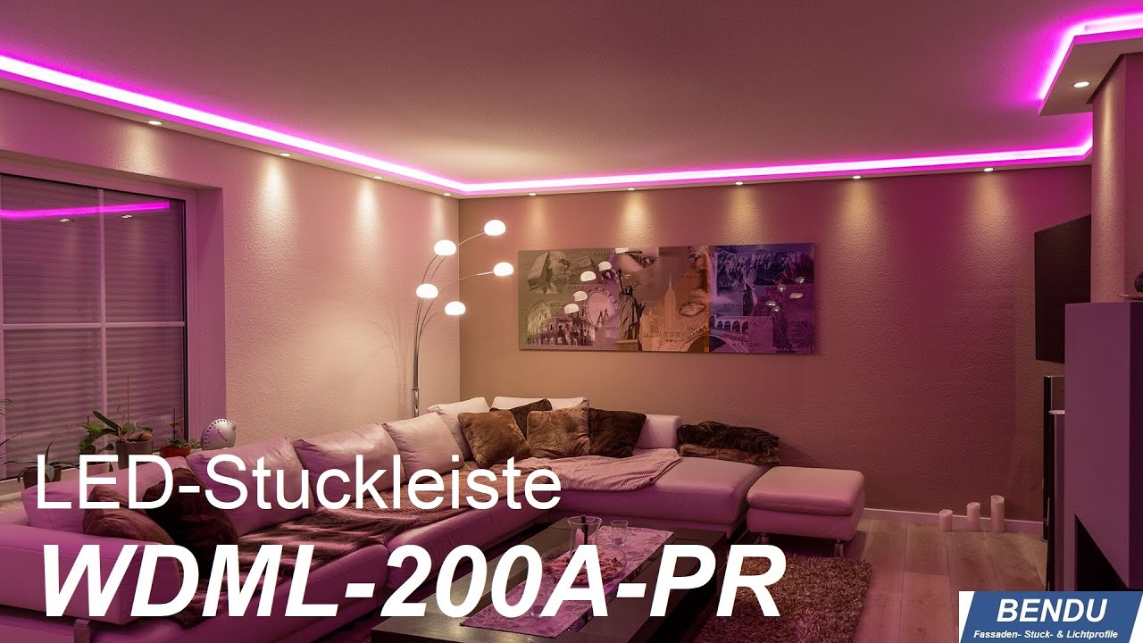 LED Stuckleiste WDML-200A-PR für die indirekte und direkte Beleuchtung von  Wand und Decke von BENDU 