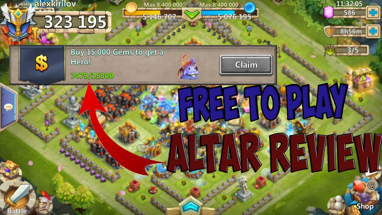 Castle Clash / F2P Altar Review / 323k Might