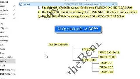 Kỹ năng CNTT Cơ bản: Các thao tác xử lý trên Thư mục (Folder), tập tin. Bài thực hành Windows 05