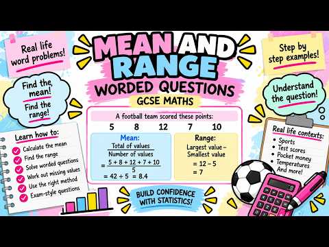 Mean And Range Worded Questions video thumbnail
