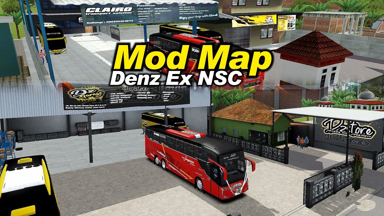 Waw Keren😱 Mod Map Bengkel Dan Pol Bus❗Denz Ex NSC BUSSID 