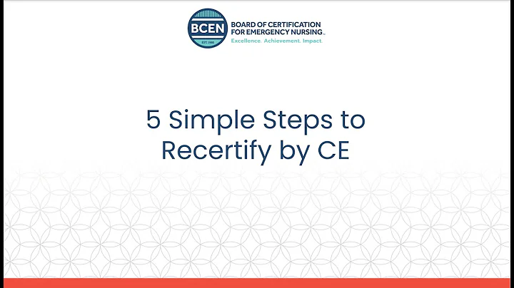 5 Simple Steps to Recertification Webinar