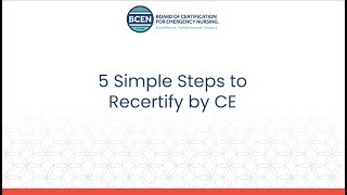 5 Simple Steps to Recertification Webinar
