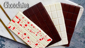 Homemade Chocolate Bars|Classic white, Milk Chocolate|How to make Chocolate at home|Chocolate Recipe