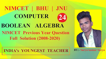 Boolean Algebra NIMCET Previous Year Question | Computer For NIMCET | Computer By Surya kumar Surya