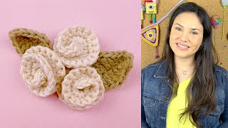 Como Fazer Flor De Crochê Para Aplicação Fácil Ateliê Jéssica Brandão 