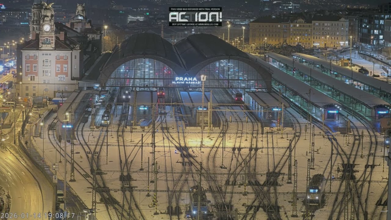Hlášení Praha hl.n+Zpoždění a zrušení některých Os vlaků S61 + Odklon mimo Libeň,14.1.2026 [INISS 2]