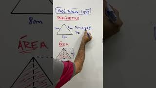 🔥Perímetro e Área de triângulos | #shorts #matemática | Prof Robson Liers