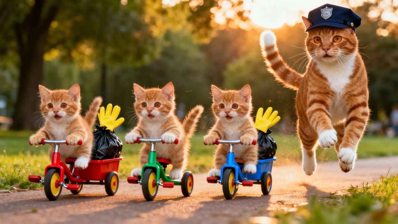 Mama Cat Trims Fur on the Farm and Makes Tiger Hat For Kittens At Home🐾🎩🐯