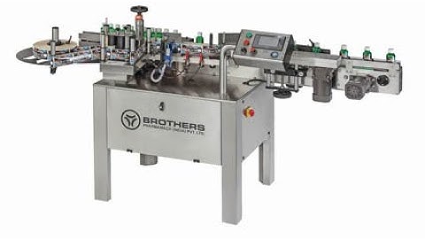 Linear Sticker Labelling Machine with Twin Roller System to apply Label on Round Bottles and Jars