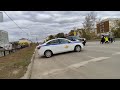 Lada Vesta Russian police DPS with flashing lights (снято 11 сентября в день города)