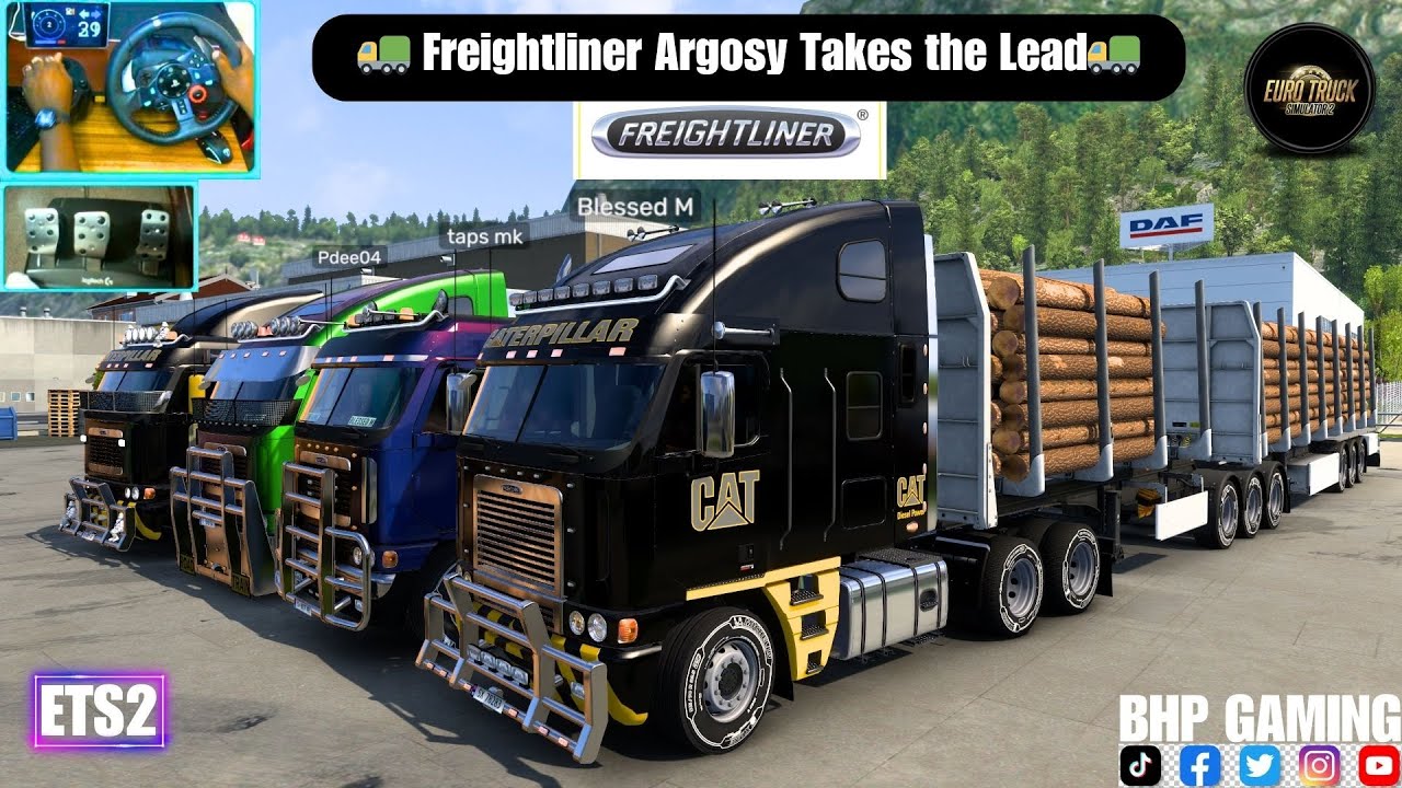 Safeguarded Convoy Ride! 🚛💨 Freightliner Argosy on the Move long ...