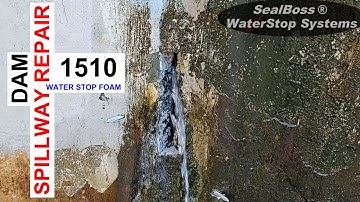 Dam Spillway Leak Sealed - Water Stop Foam SealBoss Injection Grout, Polyurethane Chemical Grouting