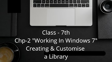 Class-7 Chp-2 "Working In Windows 7"-  Create And Customise a Library.