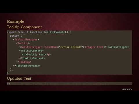 How to Test a ShadcnUI Tooltip by Activating It in Your Tests
