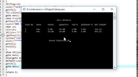 Supermarket billing system Project in c++ source code download