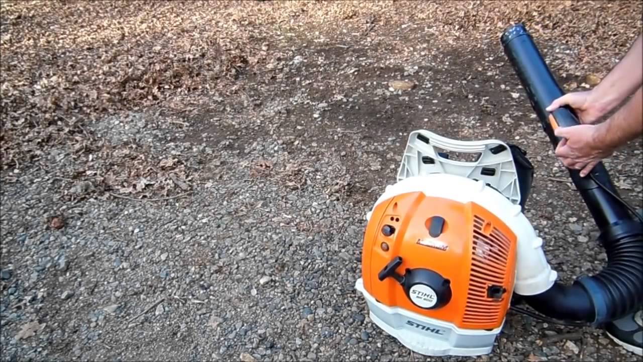 Stihl BR 600 - Zeer krachtige bladblazer, Tuinmachinemarkt.nl - YouTube