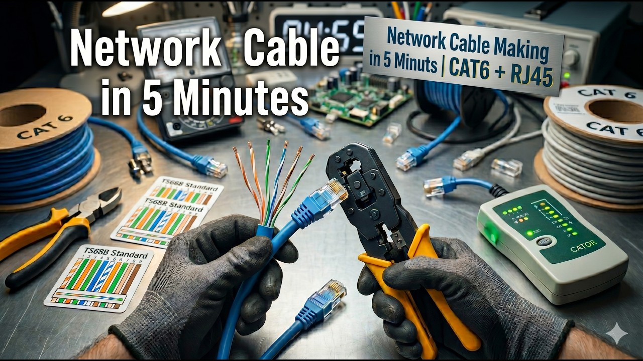 Cable Connection Challenge: Installing RJ45 on CAT 6 in Under 5 Minutes ...