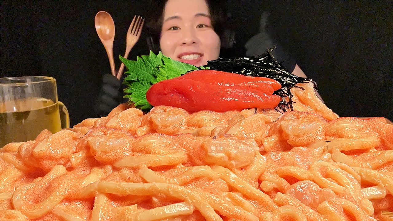 ASMR 明太クリームうどん大食い‼️〜うどんの茹で加減は宝くじ買う時より悩む〜【咀嚼音】