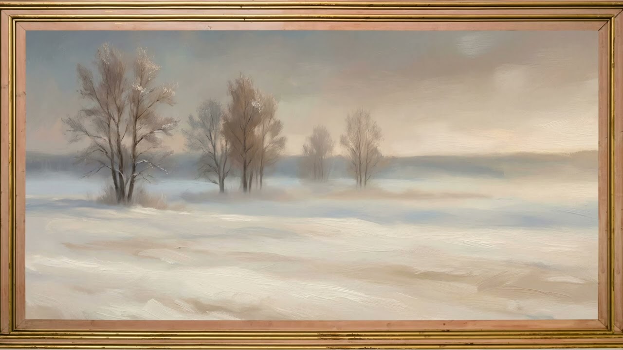Soft Winter Landscape | Calm Frame TV Art 4K | Minimal Wall Art