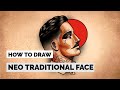 How to Draw a Neo Traditional Face | Tattoo Drawing Tutorial