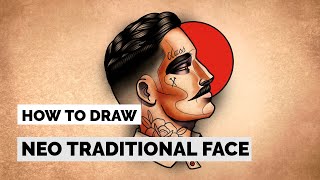 How To Draw A Neo Traditional Face | Tattoo Drawing Tutorial - Youtube