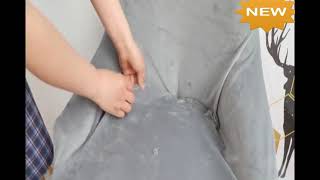 Velveteen Arm Chair Slipcover - How to Install #officedecor #officechair #officeseat #slipcover