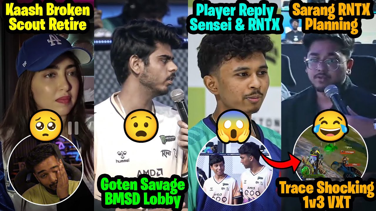 Kaashvi Reply Scout Retirement💔 Tracegod Shocking 1v3 VXT😱 RNTX Goten Savage😧 Sarang Sensei BMSD😂