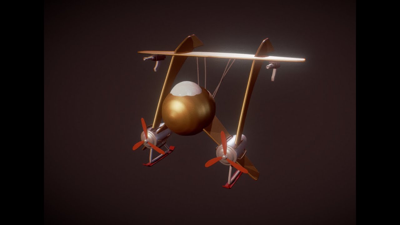 Steampunk Biplane Tuto - 3D sketching in Gravity Sketch + Materials & LIghting in Sketchfab