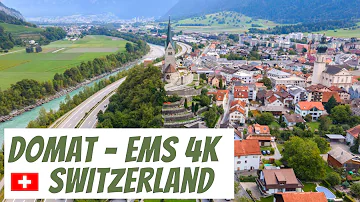 EPIC SWISS VIDEO - 4K DRONE- DOMAT / EMS GRAUBÜNDEN - RHINE RIVER - ANIE SWISS TRAVEL - CHILL RELAX