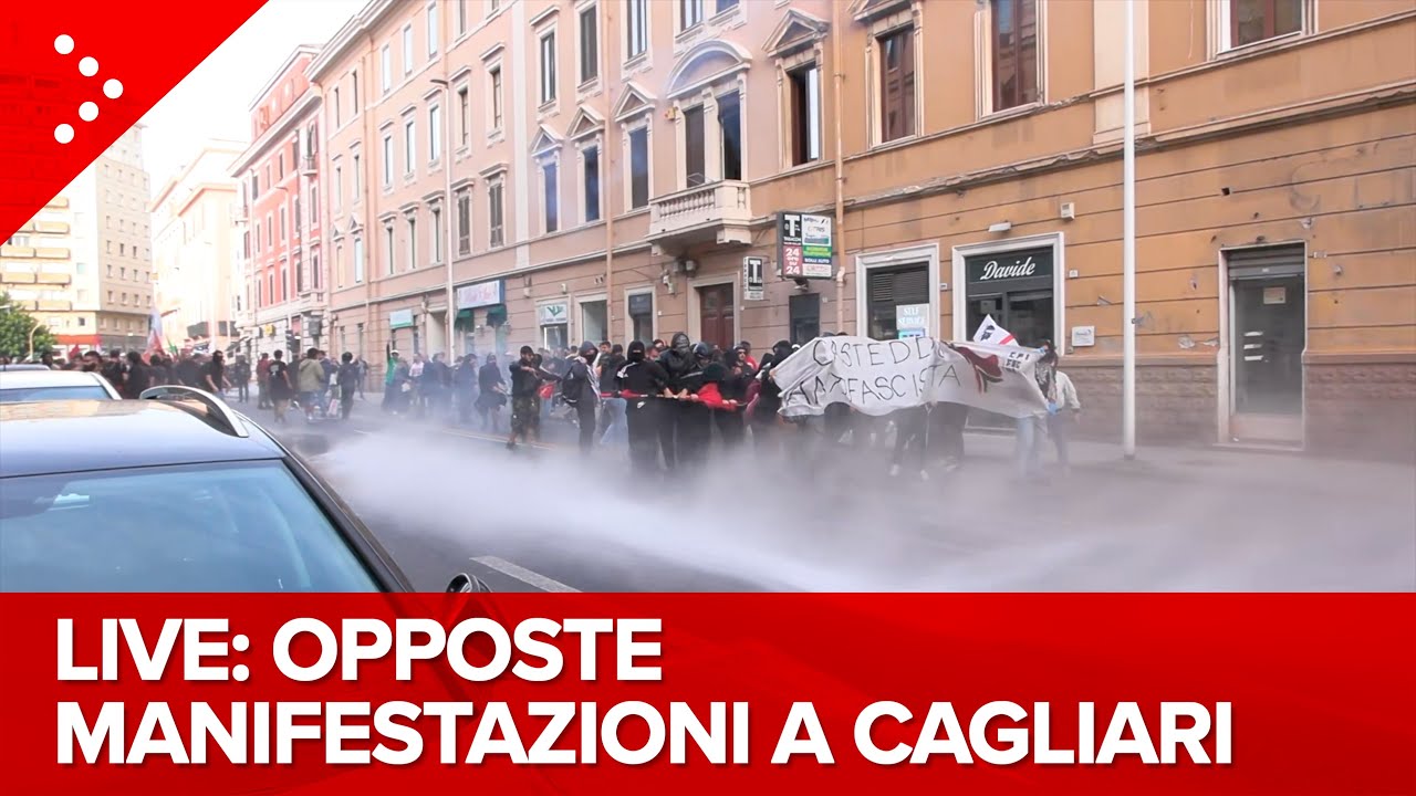 LIVE Cagliari, raduno Giovani Casapound e contromanifestazione: diretta video