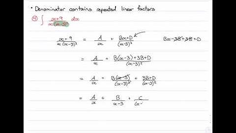 Ext2 Integration: Partial Fractions – Denominator contains Repeated Linear Factors