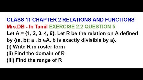 CLASS 11 CHAPTER 2 RELATIONS AND FUNCTIONS EXERCISE 2.2 QUESTION 5 | Let A = {1, 2, 3, 4, 6}.
