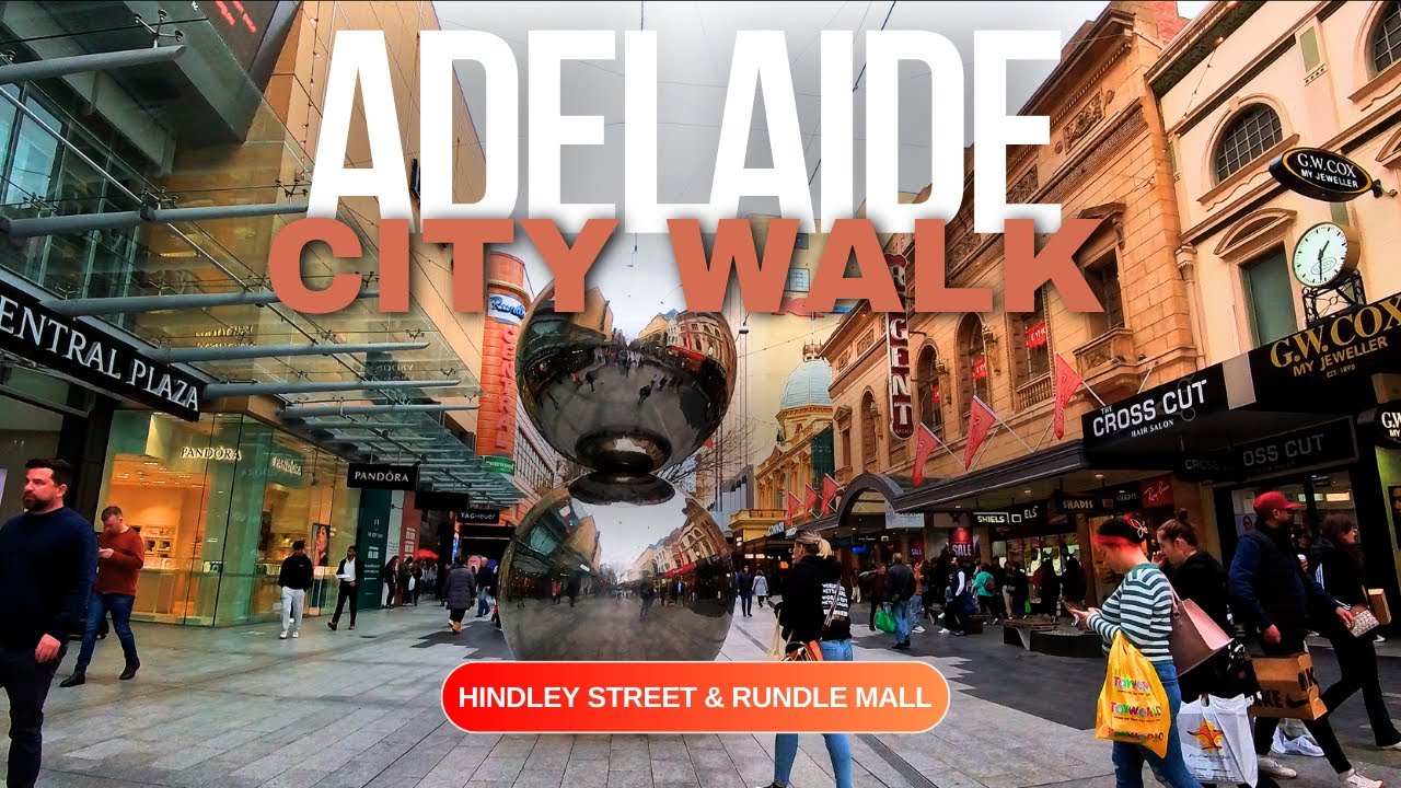 Adelaide City Walk | Hindley Street & Rundle Mall | South Australia [4K]