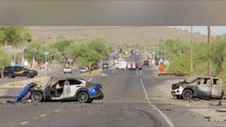 Victims remain hospitalized after fiery crash