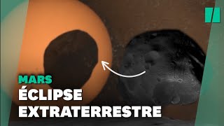 Une éclipse solaire martienne de Phobos capturée par le rover Perseverance