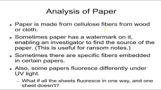 Forensics 19 Questioned Documents 8 Ink Analysis Proving the Time of Writing, Analysis of Paper, Rev