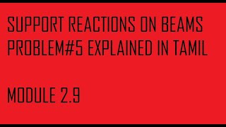 SUPPORT REACTION PROBLEM#5 (AU 2017 QN)MODULE 2.9