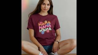 Retro Floral Mama Graphic Tee, Vintage Style Mom Shirt, Mothers Day Gift by Cannesia