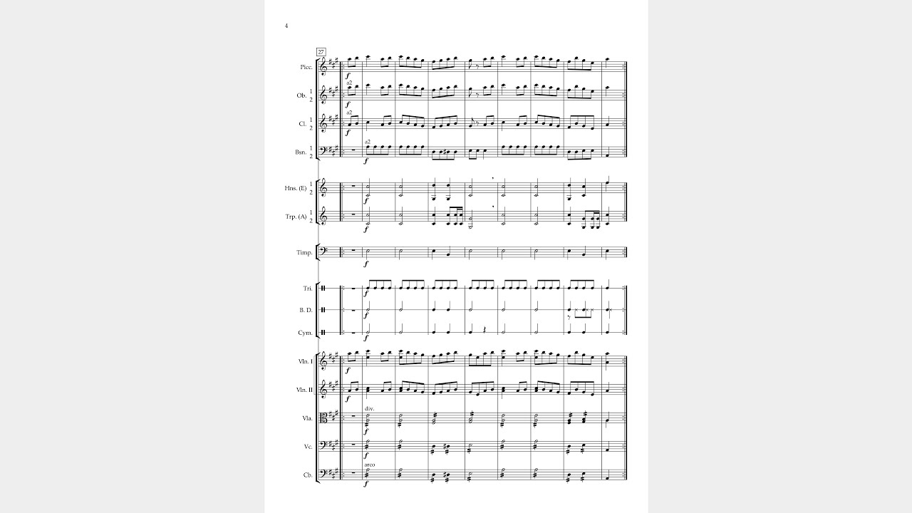 W.A. Mozart - Rondo Alla Turca for Orchestra [Video + Score]