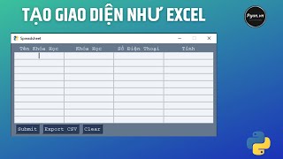 Làm thể nào để tạo spreadsheet như là excel - python cơ bản - python cho người mới - PySimpleGUI