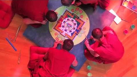 Time Lapse Video   Monks Create A Sand Mandala at Randolph College