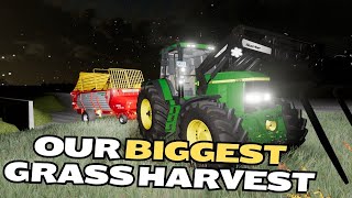 Our BIGGEST grass harvest yet!  SHF Farming Simulator 22 Survival #18