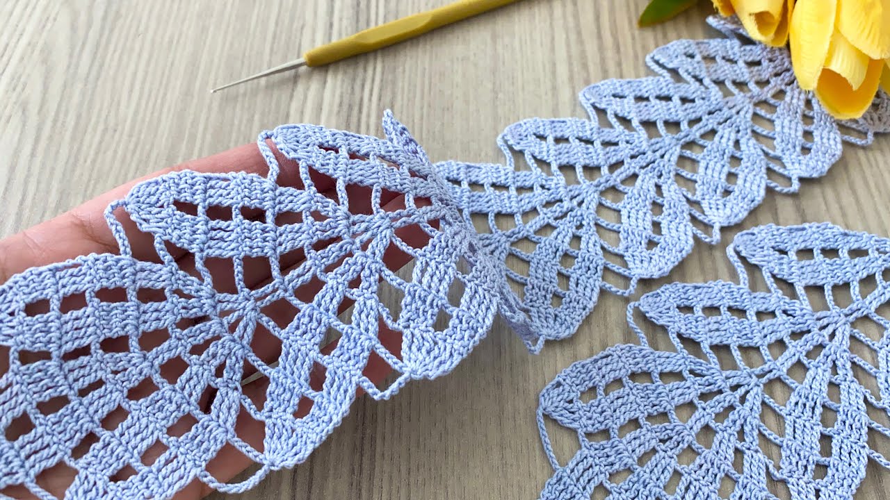 🌿Crochet New and Very Stylish Leaf Pattern Multi-Purpose Lace Tutorial